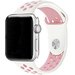 Curea iUni compatibila cu Apple Watch 1/2/3/4/5/6/7, 40mm, Silicon Sport, Alb/Roz Pal